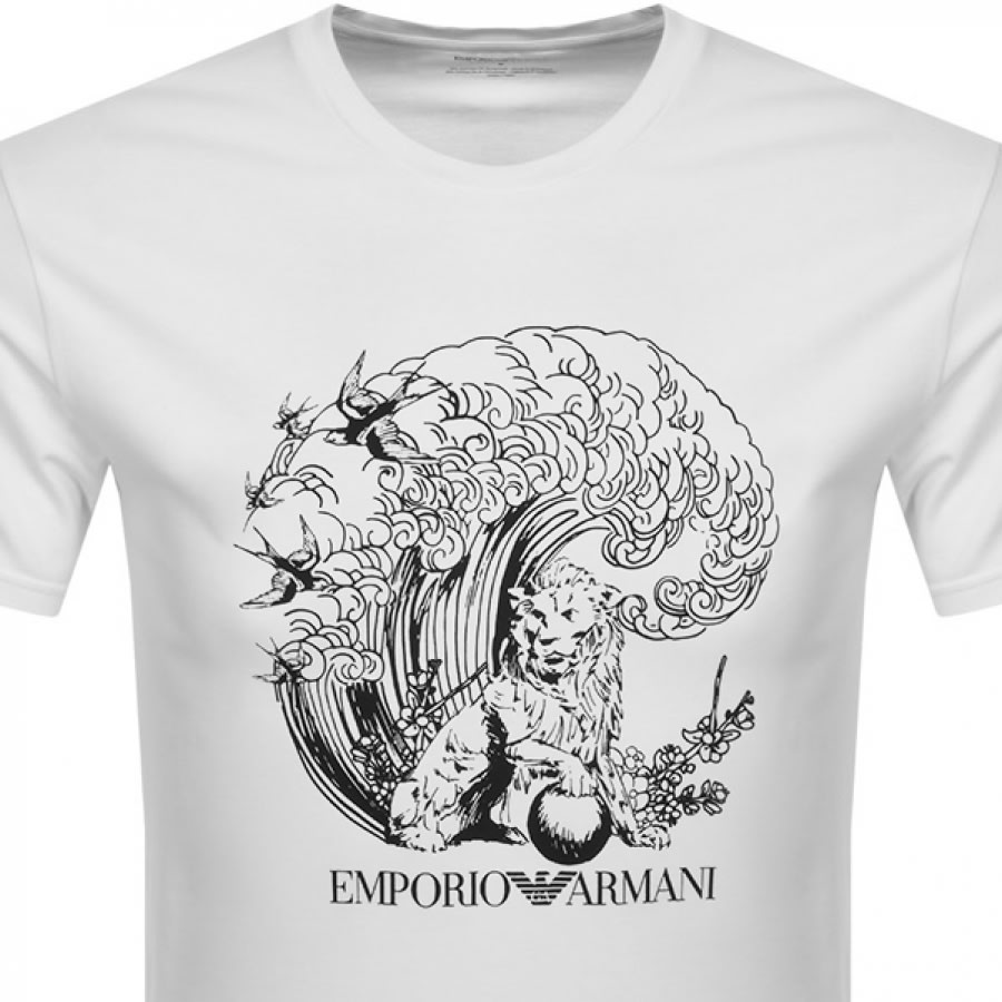Alternative Image for ProductEmporio Armani Crew Neck Logo T Shirt White2